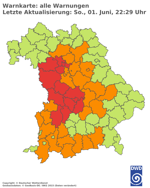 Aktuelle Wetterwarnungen für  Hannover