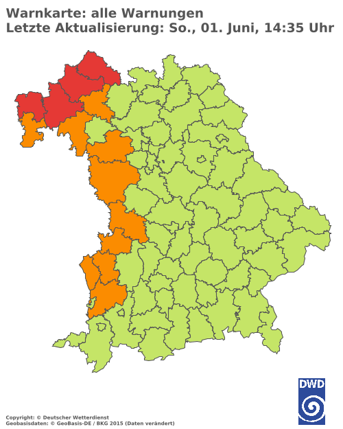 Aktuelle Wetterwarnungen für  Hannover