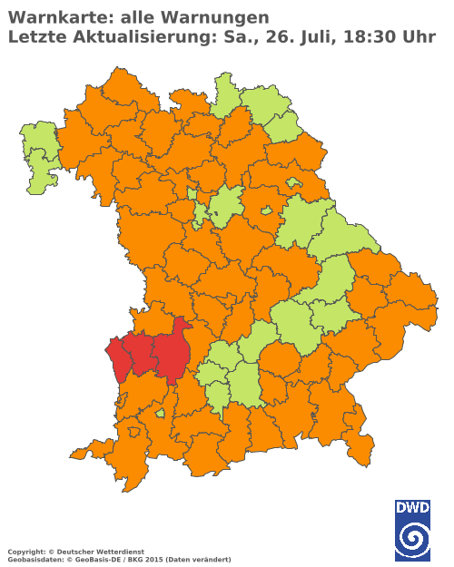 Aktuelle Wetterwarnungen für  Hannover