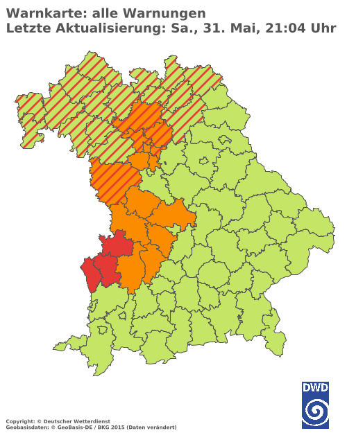 Aktuelle Wetterwarnungen für  Hannover