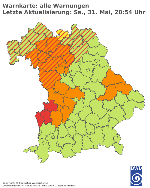Aktuelle Wetterwarnungen für  Hannover