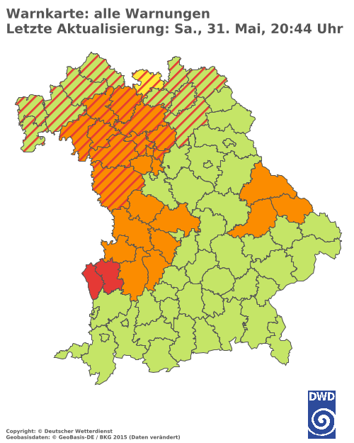 Aktuelle Wetterwarnungen für  Hannover