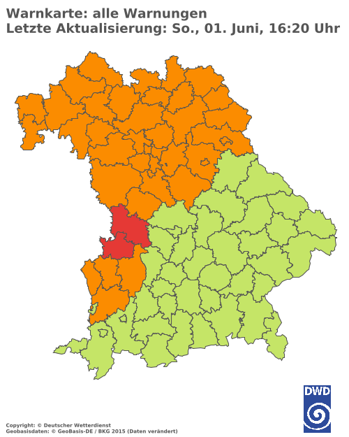 Aktuelle Wetterwarnungen für  Hannover
