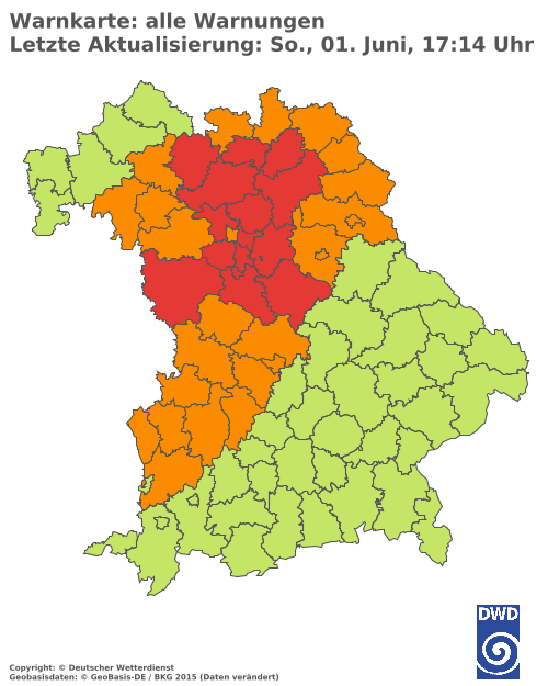 Aktuelle Wetterwarnungen für  Hannover
