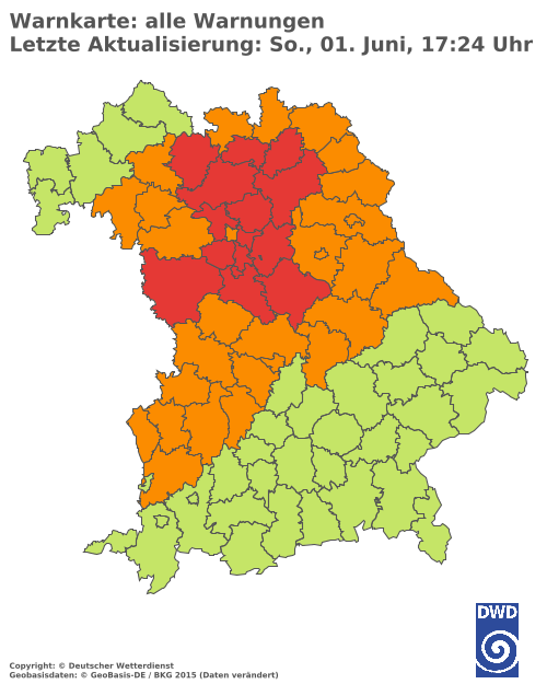 Aktuelle Wetterwarnungen für  Hannover