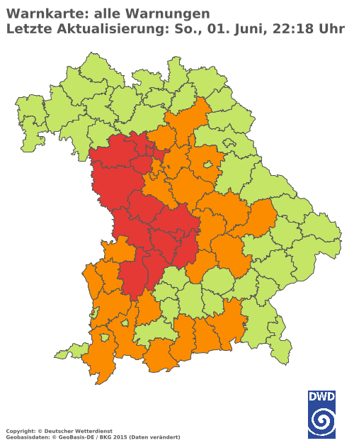 Aktuelle Wetterwarnungen für  Hannover