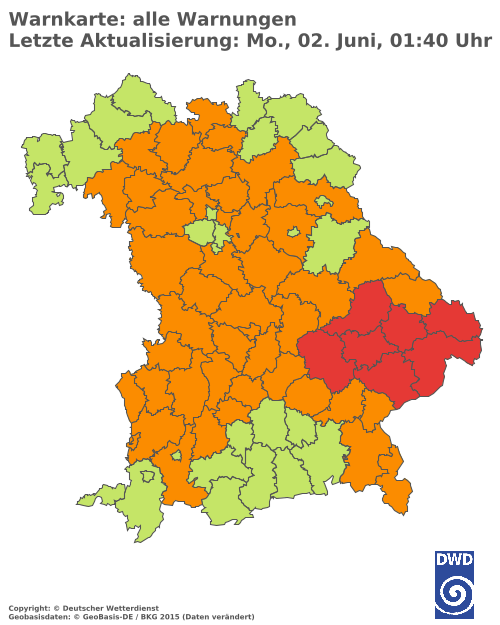Aktuelle Wetterwarnungen für  Hannover