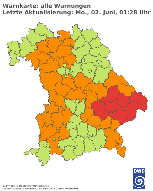 Aktuelle Wetterwarnungen für  Hannover