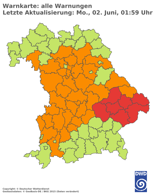 Aktuelle Wetterwarnungen für  Hannover