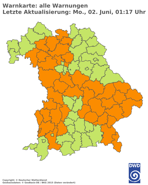 Aktuelle Wetterwarnungen für  Hannover