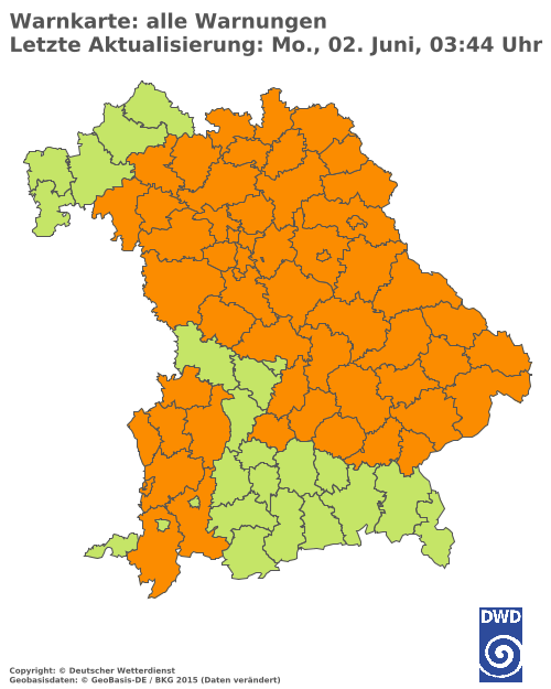 Aktuelle Wetterwarnungen für  Hannover