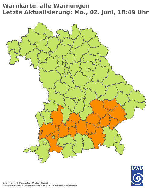 Aktuelle Wetterwarnungen für  Hannover