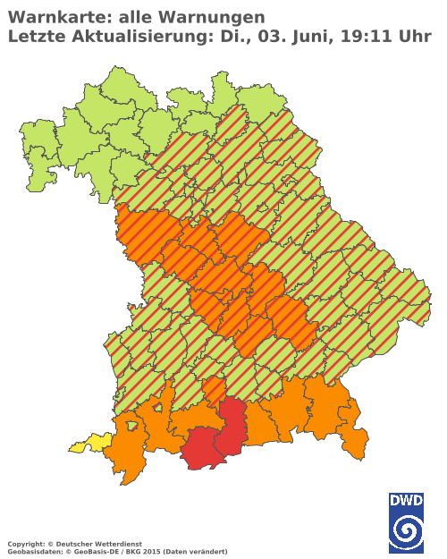Aktuelle Wetterwarnungen für  Hannover