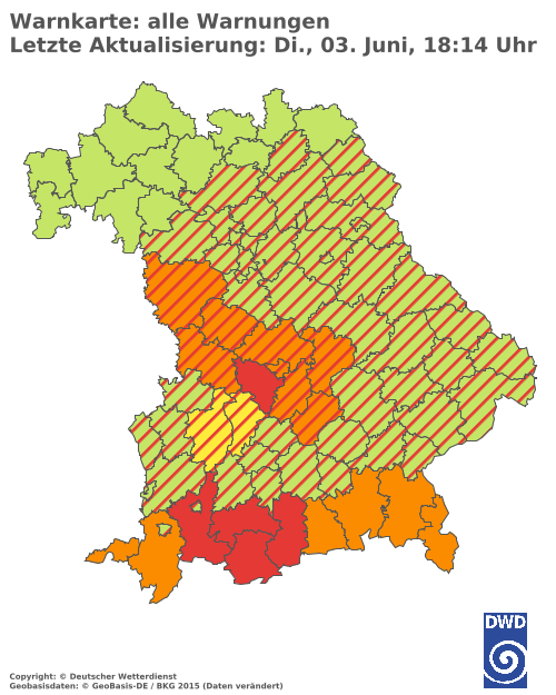 Aktuelle Wetterwarnungen für  Hannover