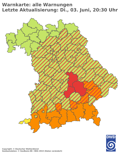 Aktuelle Wetterwarnungen für  Hannover