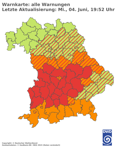 Aktuelle Wetterwarnungen für  Hannover