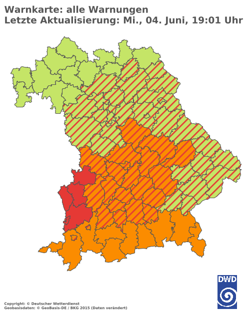Aktuelle Wetterwarnungen für  Hannover