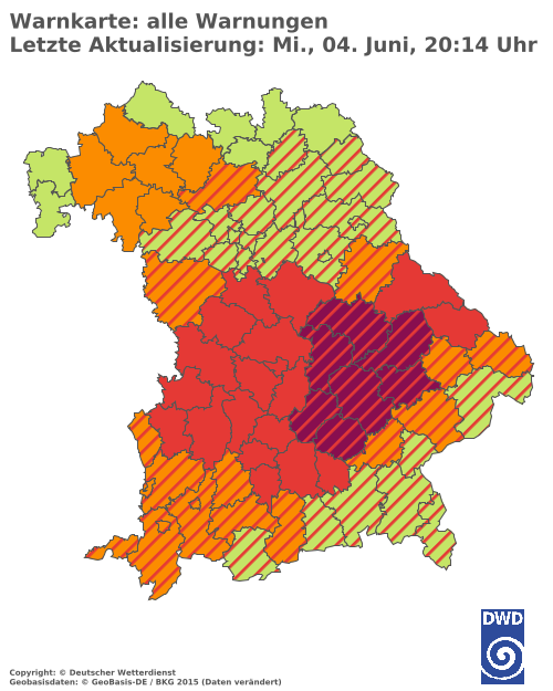 Aktuelle Wetterwarnungen für  Hannover
