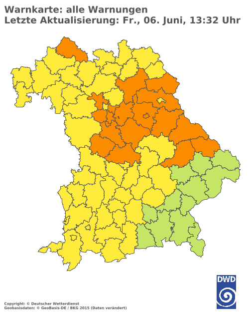 Aktuelle Wetterwarnungen für  Hannover