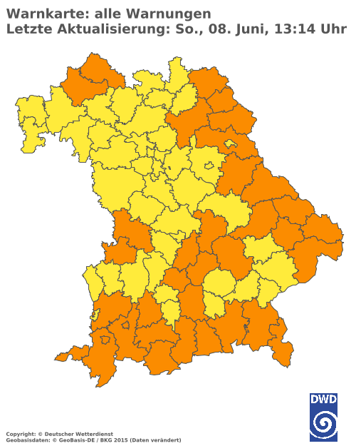 Aktuelle Wetterwarnungen für  Hannover