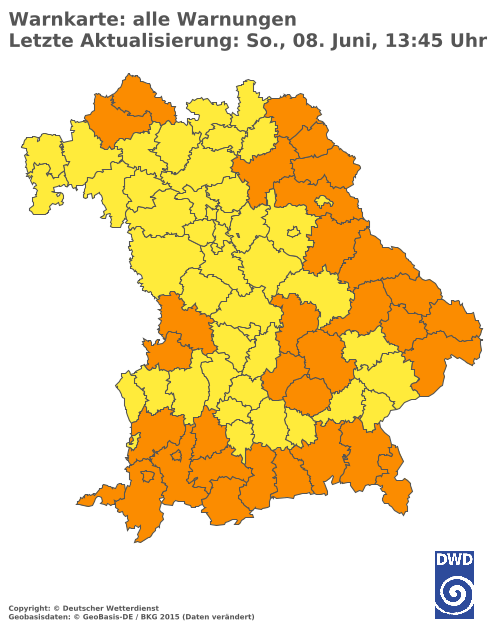 Aktuelle Wetterwarnungen für  Hannover
