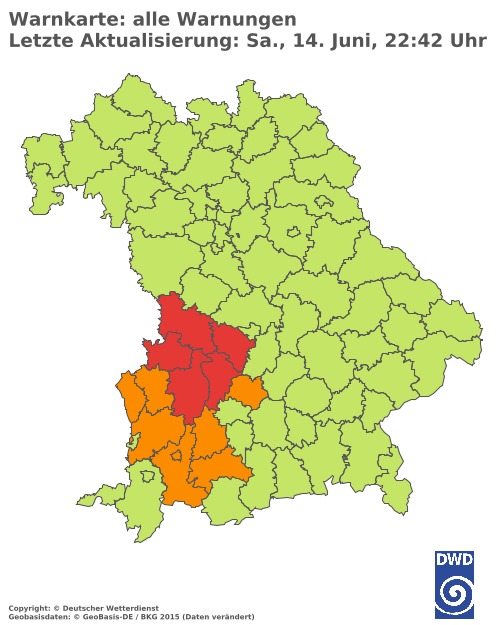 Aktuelle Wetterwarnungen für  Hannover