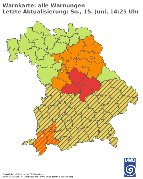 Aktuelle Wetterwarnungen für  Hannover