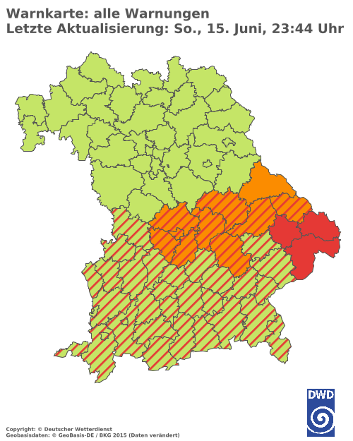 Aktuelle Wetterwarnungen für  Hannover