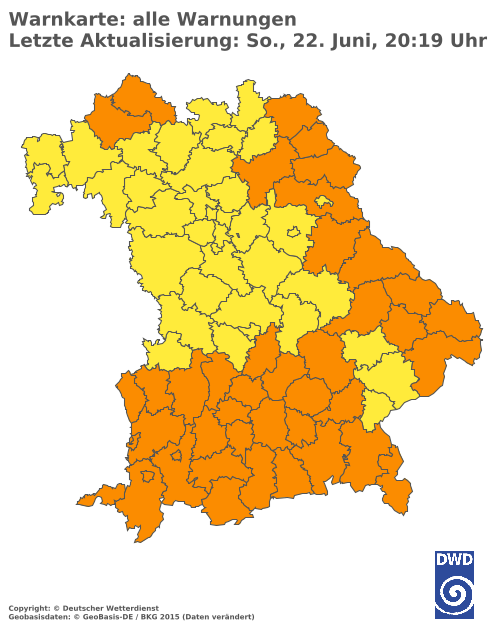 Aktuelle Wetterwarnungen für  Hannover