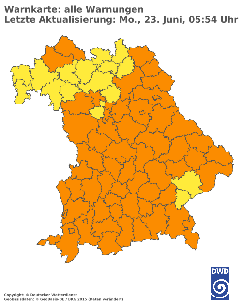Aktuelle Wetterwarnungen für  Hannover