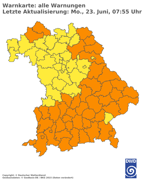 Aktuelle Wetterwarnungen für  Hannover
