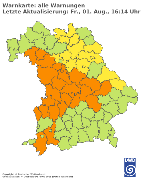 Aktuelle Wetterwarnungen für  Hannover