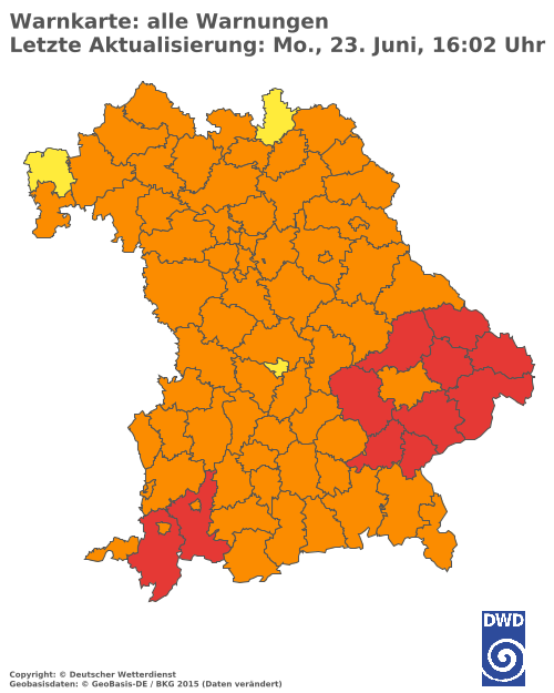 Aktuelle Wetterwarnungen für  Hannover