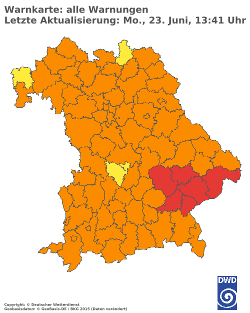 Aktuelle Wetterwarnungen für  Hannover