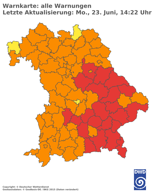 Aktuelle Wetterwarnungen für  Hannover