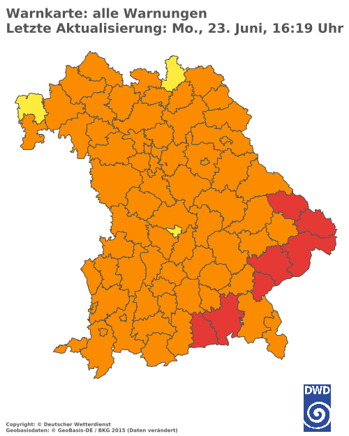 Aktuelle Wetterwarnungen für  Hannover