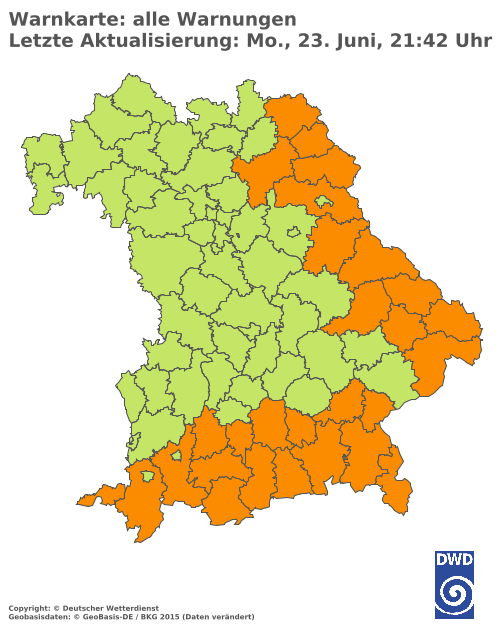 Aktuelle Wetterwarnungen für  Hannover