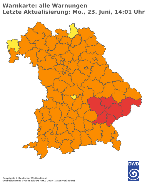 Aktuelle Wetterwarnungen für  Hannover