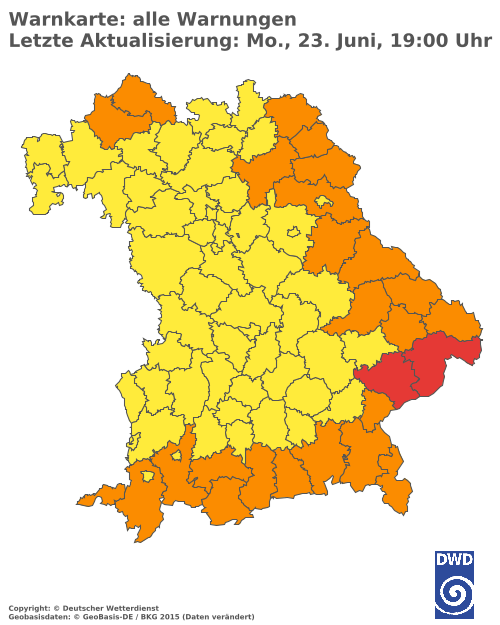 Aktuelle Wetterwarnungen für  Hannover