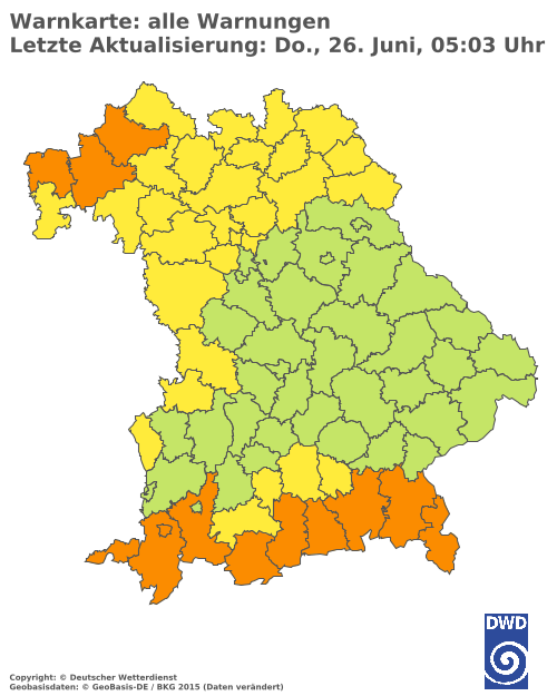 Aktuelle Wetterwarnungen für  Hannover