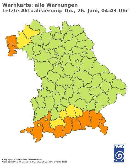 Aktuelle Wetterwarnungen für  Hannover