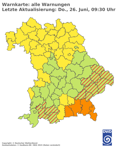 Aktuelle Wetterwarnungen für  Hannover