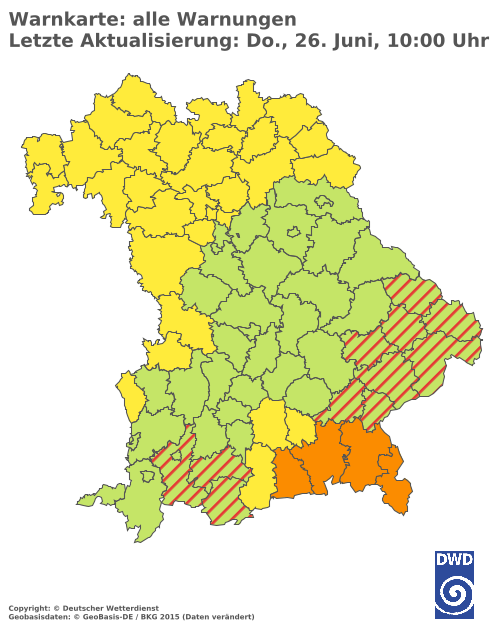 Aktuelle Wetterwarnungen für  Hannover