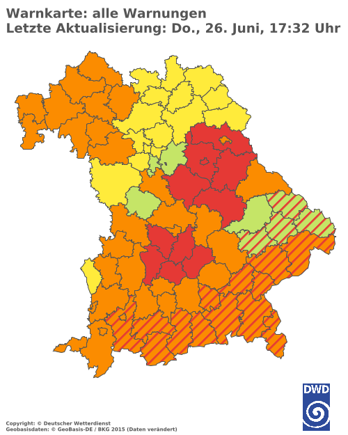 Aktuelle Wetterwarnungen für  Hannover