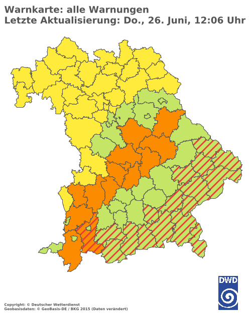 Aktuelle Wetterwarnungen für  Hannover