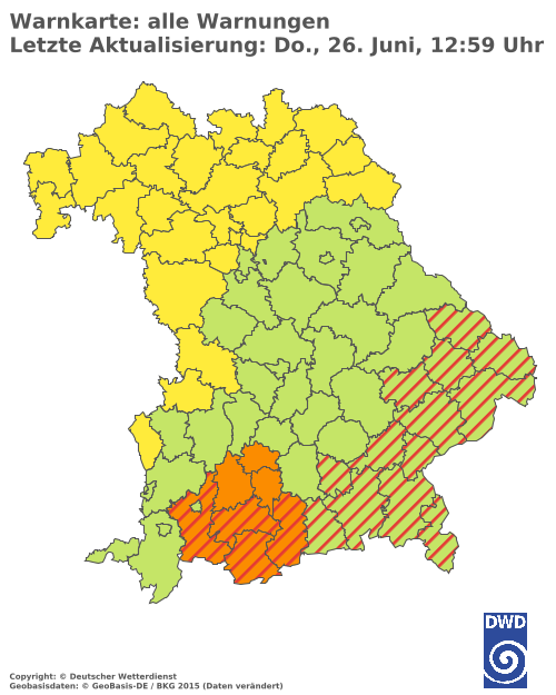 Aktuelle Wetterwarnungen für  Hannover