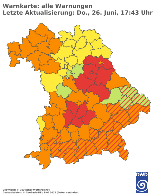 Aktuelle Wetterwarnungen für  Hannover