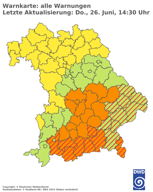 Aktuelle Wetterwarnungen für  Hannover