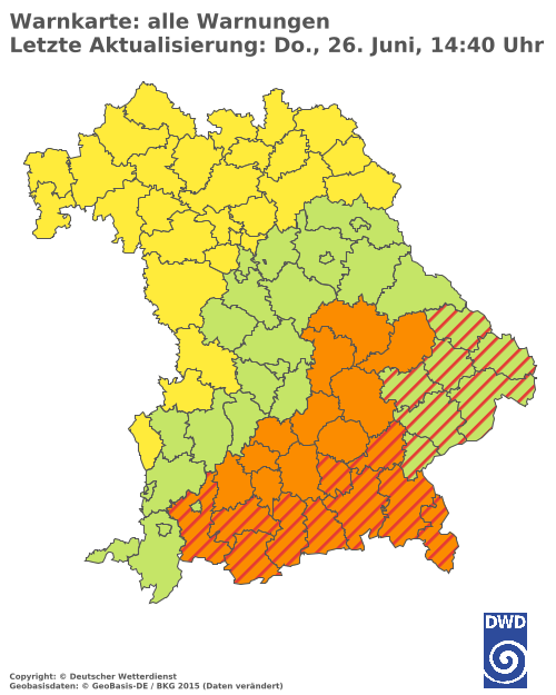 Aktuelle Wetterwarnungen für  Hannover