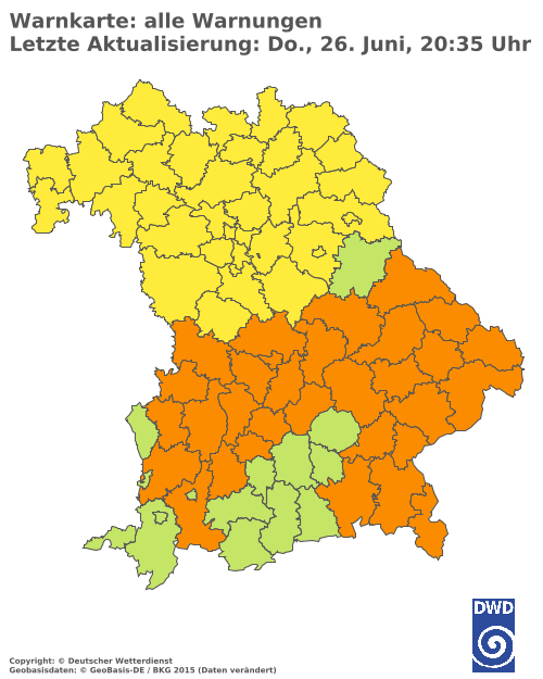 Aktuelle Wetterwarnungen für  Hannover